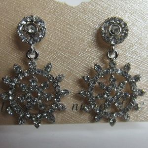 NWT Crystal Rhinestone Silver Earrings